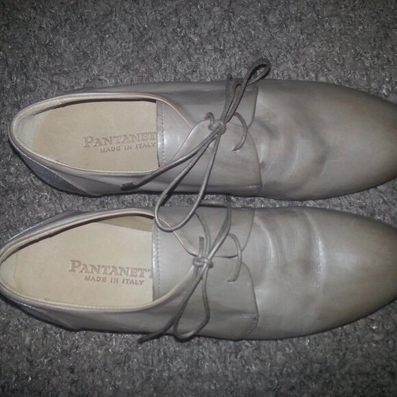 PANTANETTI-Lace Up Loafers-Taupe/Tan W/Metallic Detail-Size 35-Excellent - Picture 6 of 7